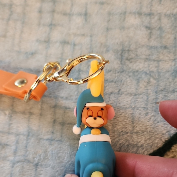 Jerry on a Moon Keychain Yellow and Blue - Picture 4 of 7